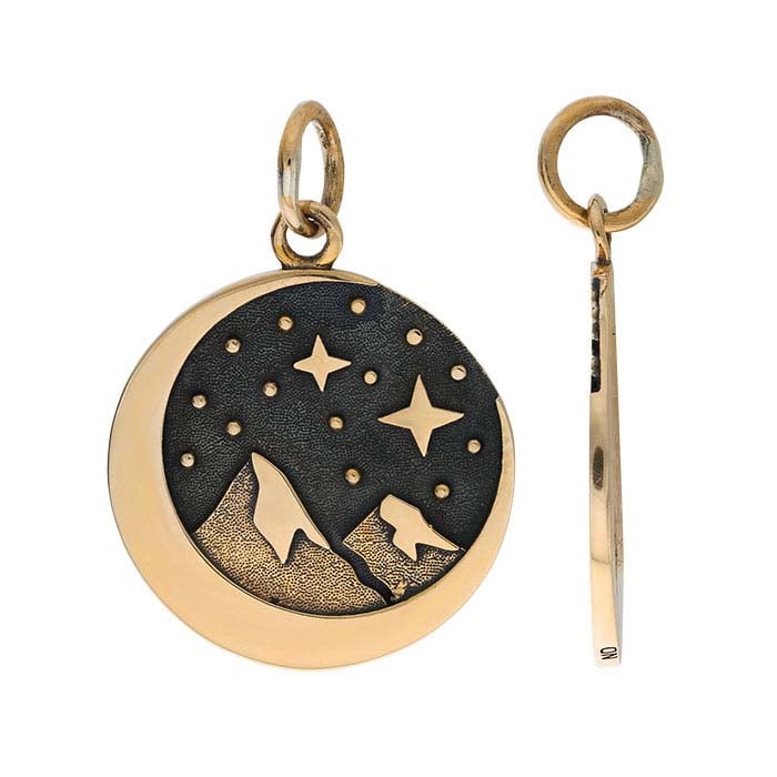 Bronze Snow Cap Mountain Pendant