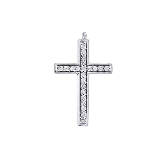 Sterling Silver CZ-Set Cross Charm