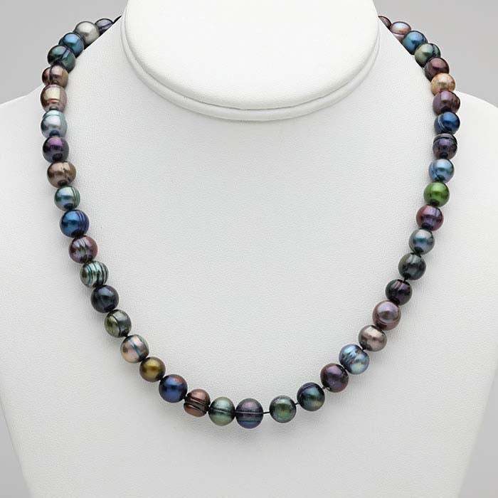 Naszyjnik z pereł hodowlanych 8–9 mm wielokolorowy