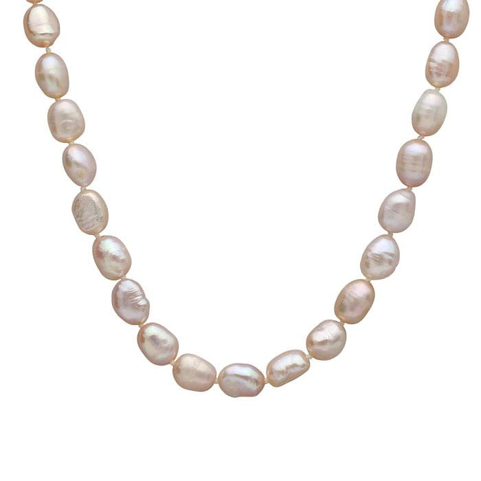 Natural 6– Orange/Pink Baroque Pearl Necklace