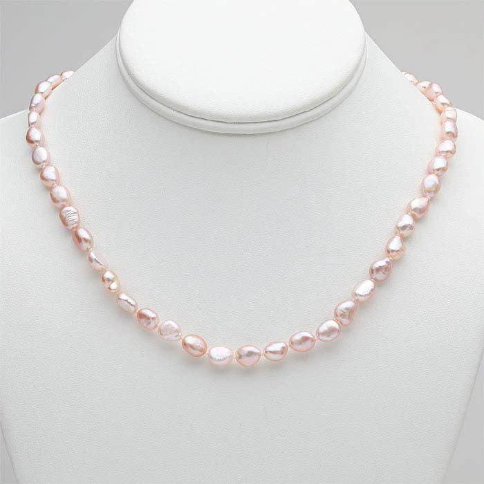 Natural 6– Lavender/Pink Baroque Pearl Necklace