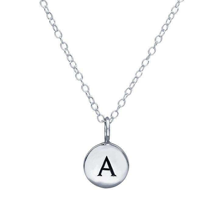 Sterling Silver Alphabet Necklace, Adjustable