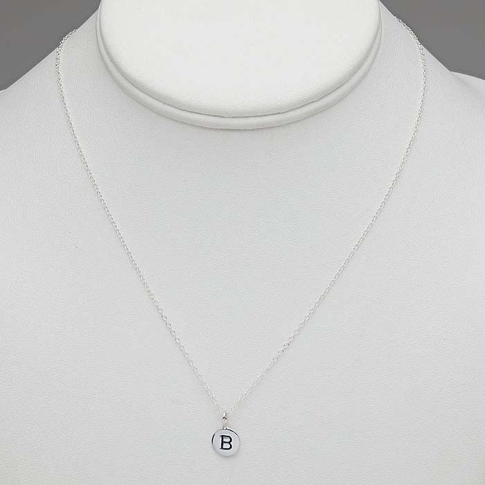 Sterling Silver Alphabet Necklace, Adjustable