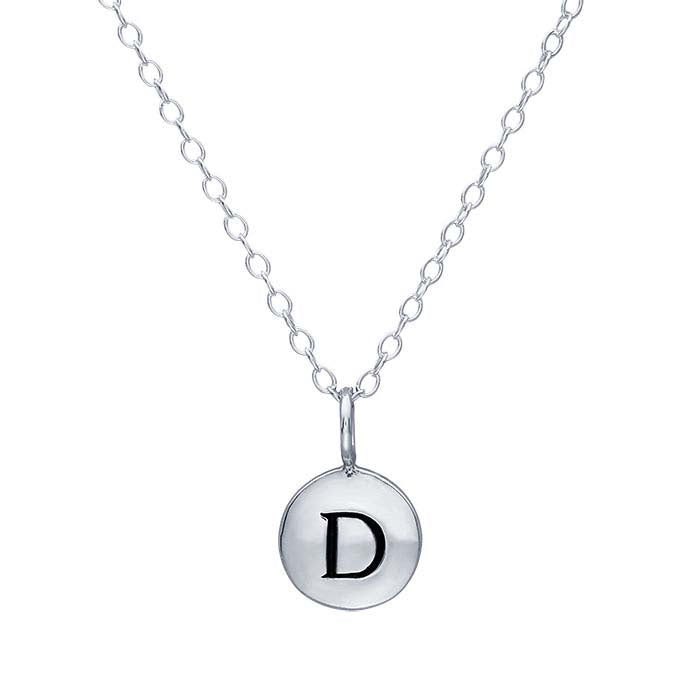 Sterling Silver Alphabet Necklace, Adjustable