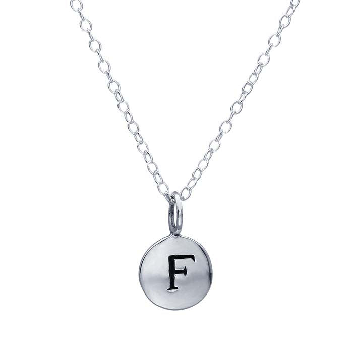 Sterling Silver Alphabet Necklace, Adjustable