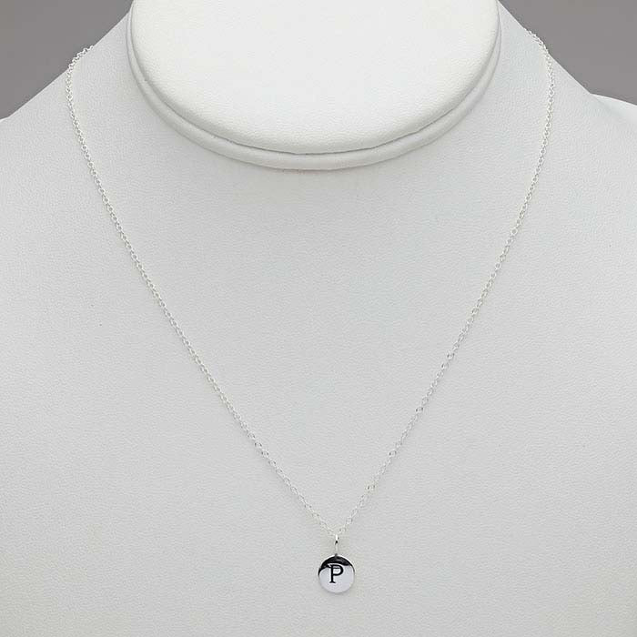 Sterling Silver Alphabet Necklace, Adjustable