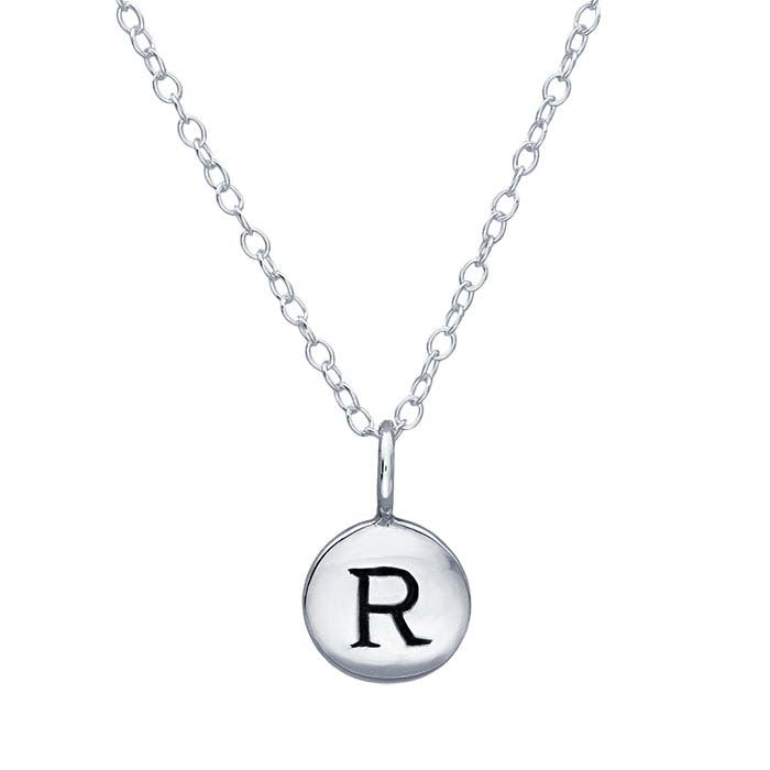 Sterling Silver Alphabet Necklace, Adjustable