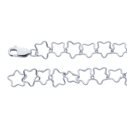 Sterling Silver Flat Star Link Chain
