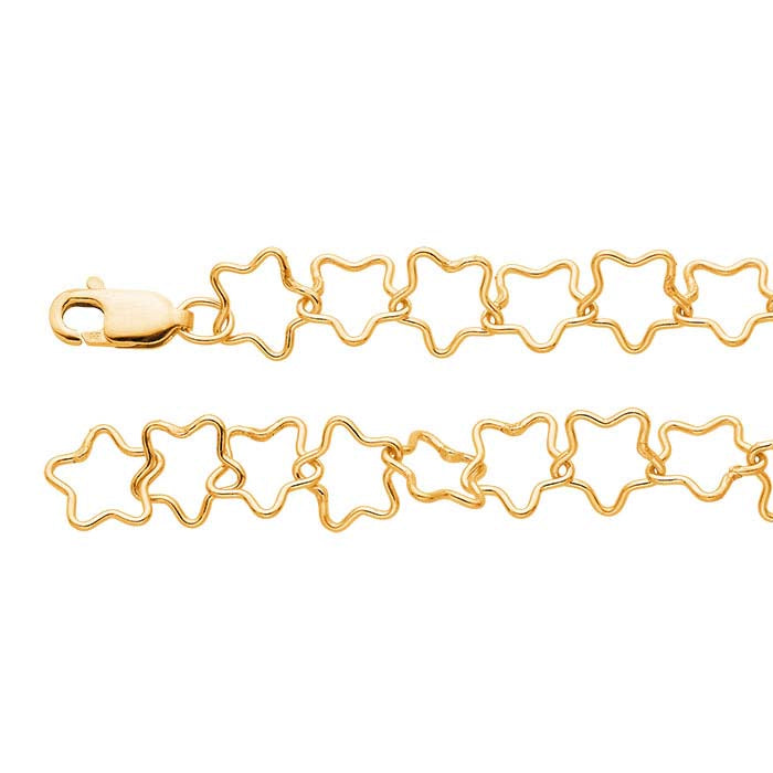 14/20 Yellow Gold-Filled Flat Star Link Chain