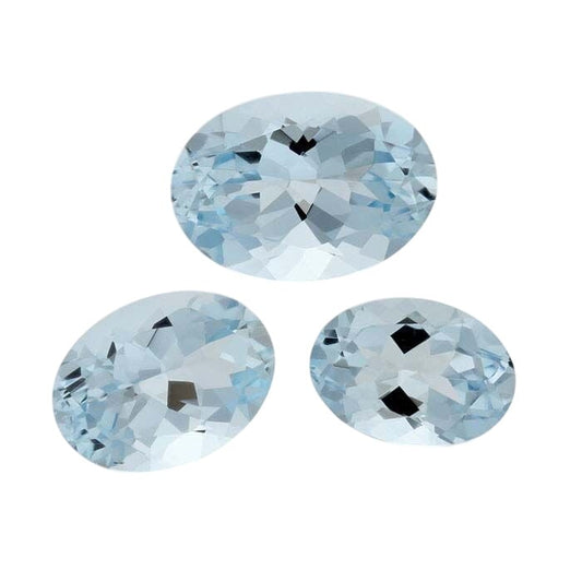 Aquamarine Oval Faceted Gemstones, AA-Grade
