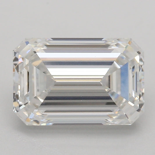 实验室培育钻石 1.55克拉，祖母绿切割，F色，VVS2净度