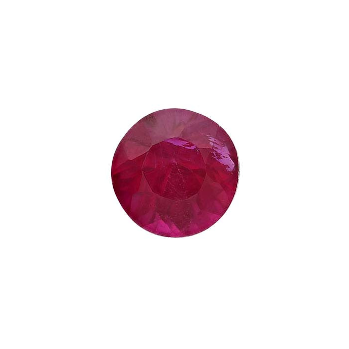 Ruby Round Faceted Gemstone, AAA-Grade