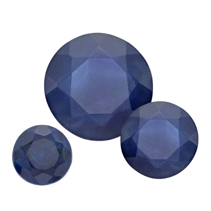 Sapphire Round Faceted Gemstone, A-Grade