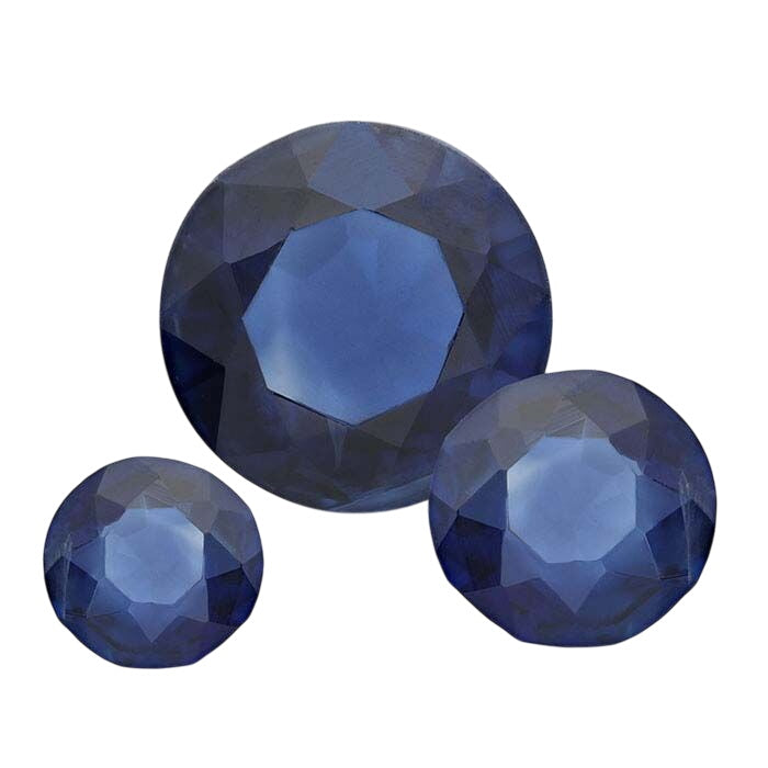 Sapphire Round Faceted Gemstone, AAA-Grade
