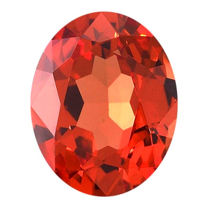 Laboratorium wyhodowany owalny fasetowany kamień szlachetny Padparadscha