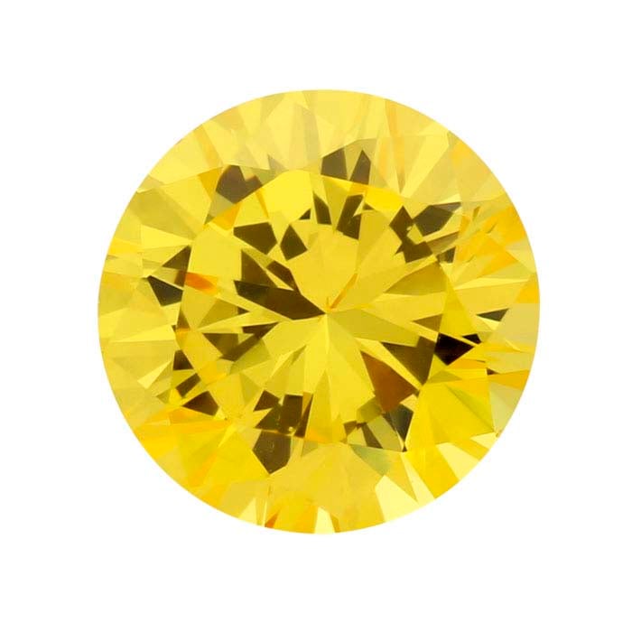 Yellow CZ Round Faceted Gemstone