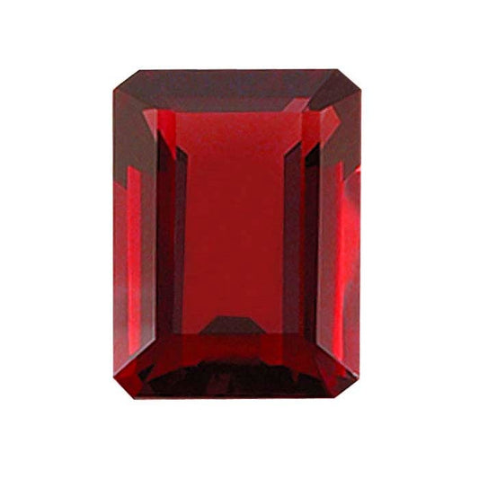 Garnet Emerald-Cut Faceted Gemstones, AA-Grade
