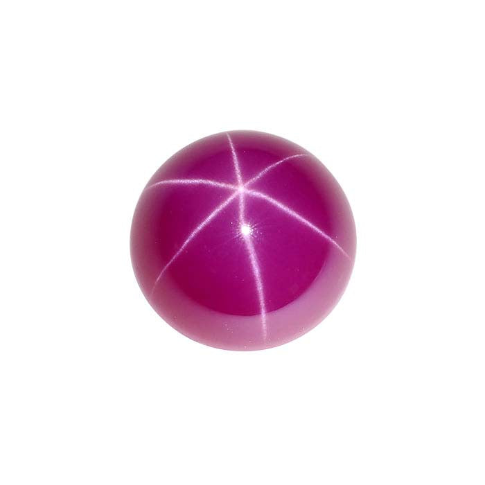 Lab-Grown Star Ruby Round Cabochon