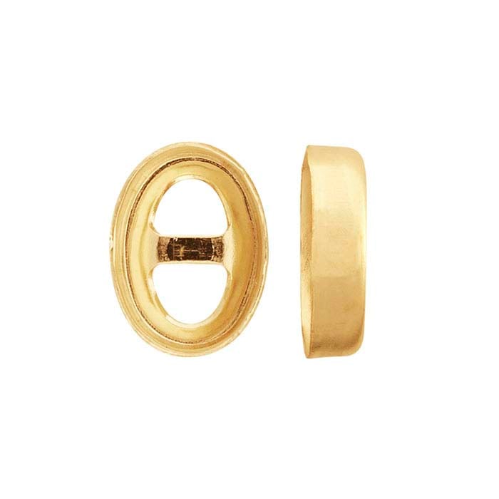 14K Yellow Gold Oval Bezel Cup Setting