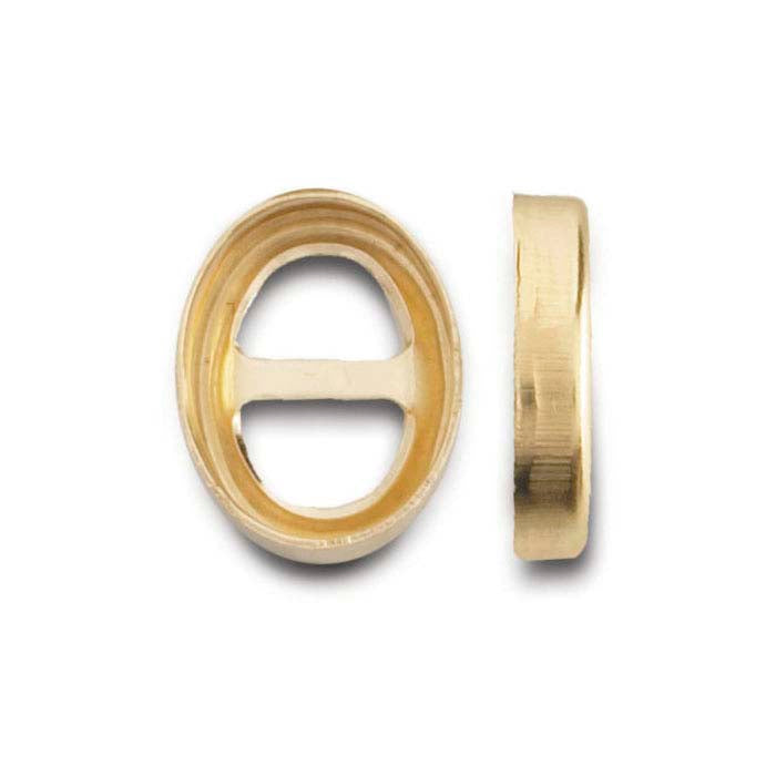 14K Yellow Gold Oval Bezel Cup Setting