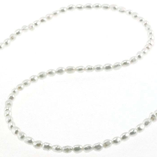 Freshwater Cultured Rice-Shaped Pearl Strands, White, A-Grade