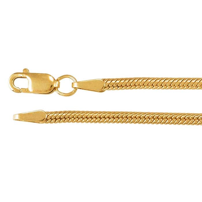 14/20 Yellow Gold-Filled Seamed Snake Chain