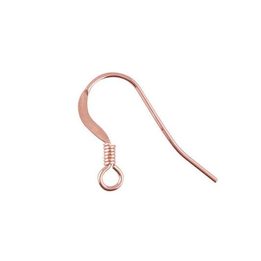 14/20 Rose Gold-Filled Flattened Ear Wire with Loop and Coil