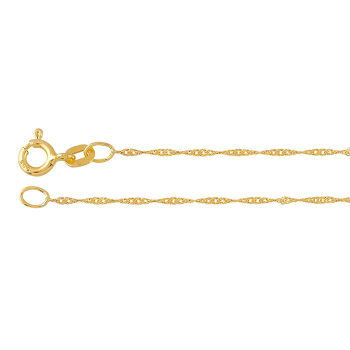 14K Yellow Gold Diamond-Cut Singapore Chain