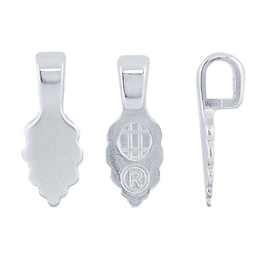 Silver-Plated Base Metal Leaf Glue-On Bail