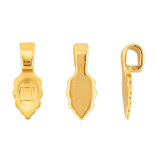 Perusmetalli 18K keltakultapäällysteinen lehtiliimakiinnitteinen ripustin