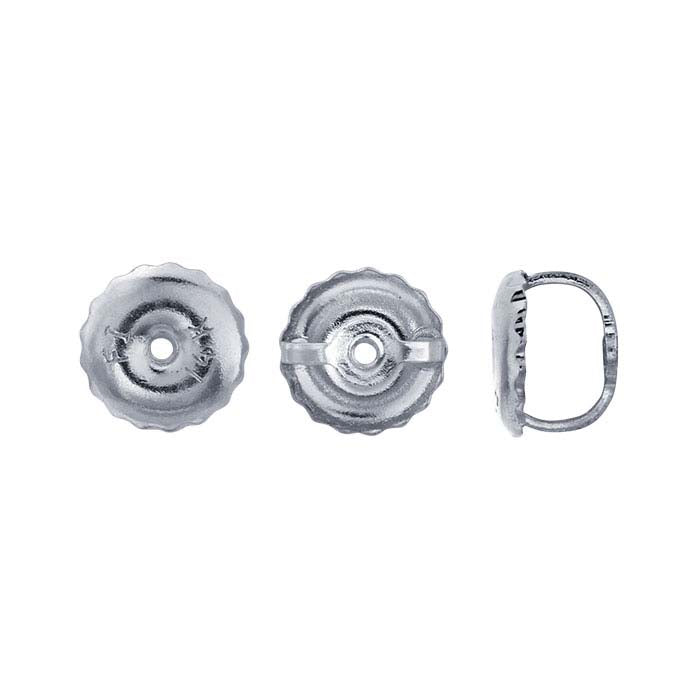 14K White Gold Rhodium-Plated Threaded Ear Nut
