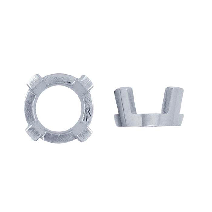 14K White Gold Round Extra-Low Base 4-Prong Setting