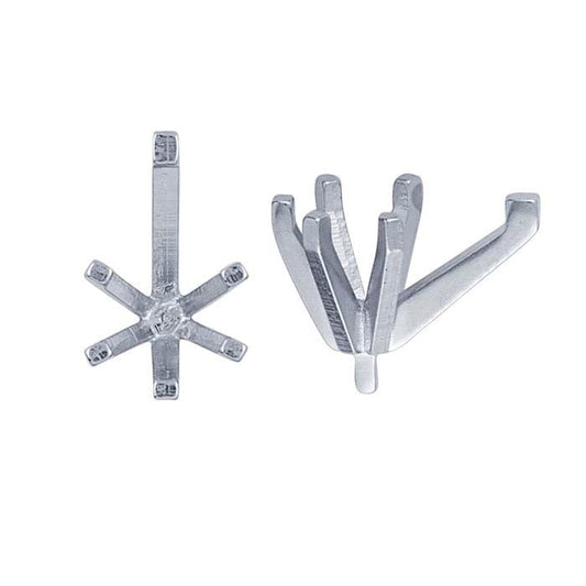 14K White Gold Pear 6-Prong Settings with Peg