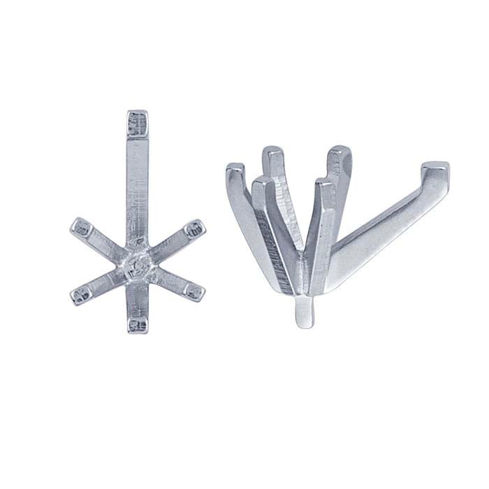 14K White Gold Pear 6-Prong Settings with Peg