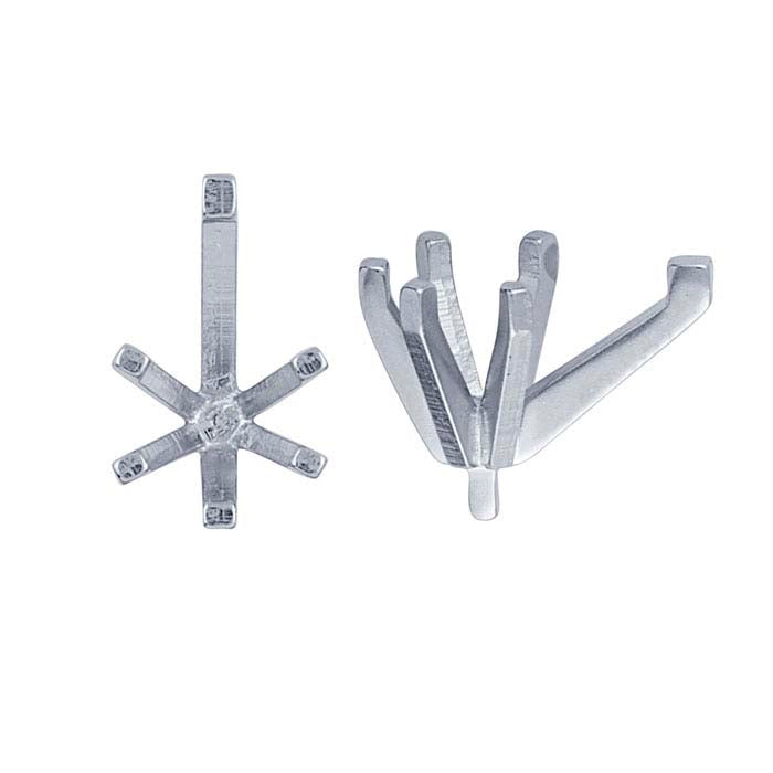 14K White Gold Pear 6-Prong Settings with Peg