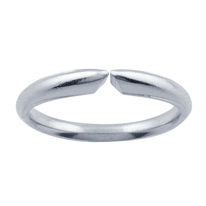 14K White Gold Half-Round Comfort Fit Ring Shank
