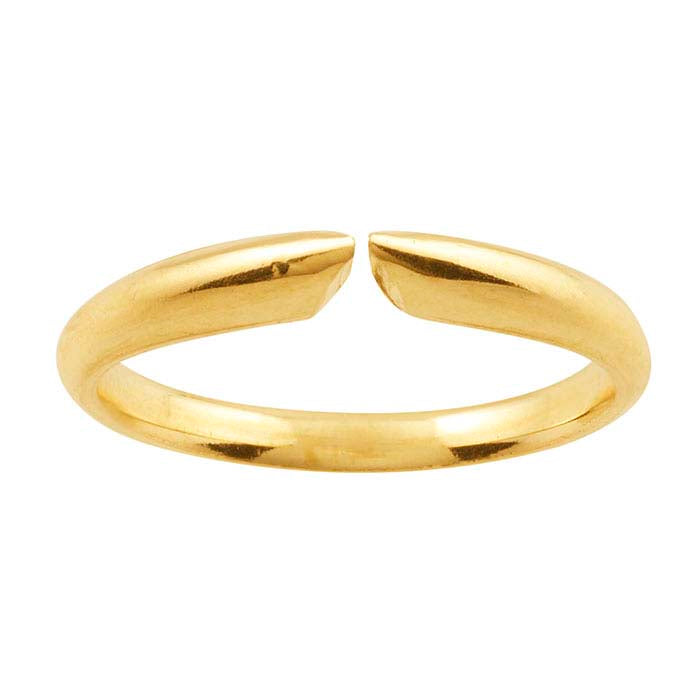 14K Yellow Gold Pinched Half-Round Comfort Fit Ring Shank