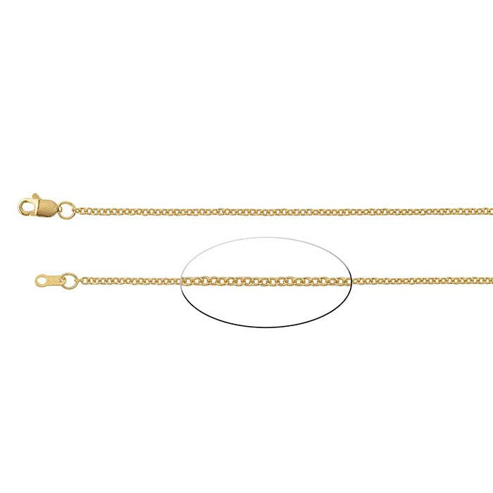 18K Yellow Gold Oval Cable Chain