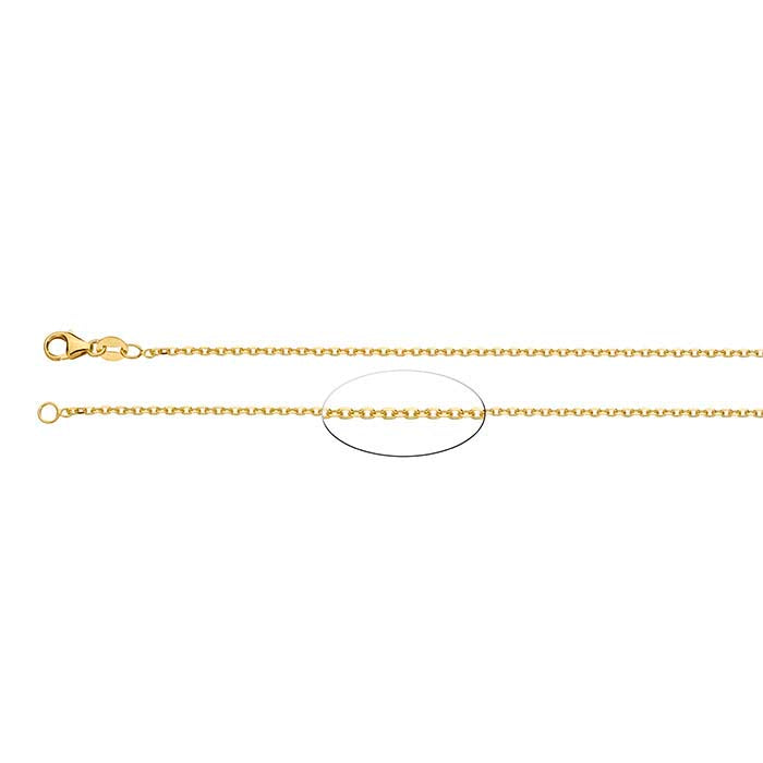 14K Yellow Gold Beveled Oval Cable Chain