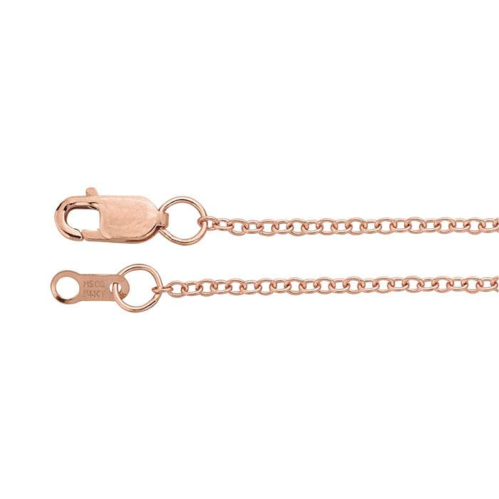 14K Rose Gold Oval Cable Chain