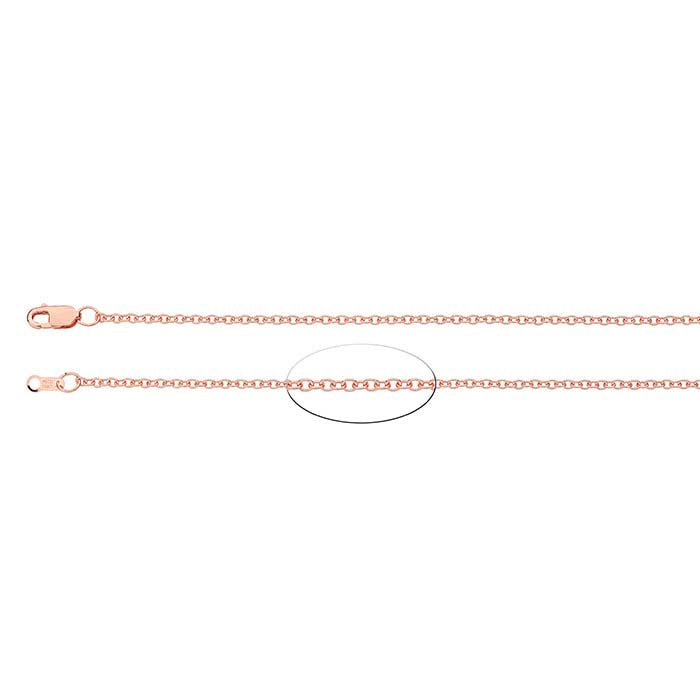 14K Rose Gold Oval Cable Chain