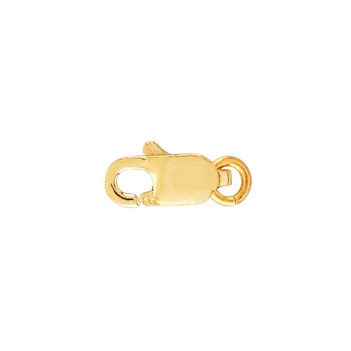 10K Yellow Oval Lobster Clasp with Open Ring