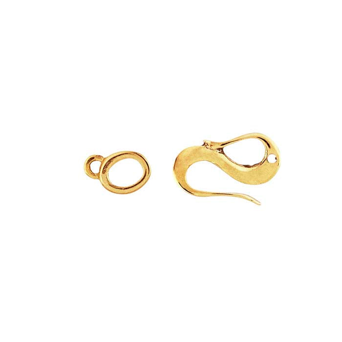14K Yellow Gold Flat Hook & Eye Clasp
