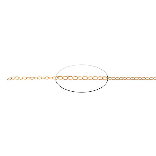 Bronze Flat Oval Cable Chain, 6.1 m. Spool