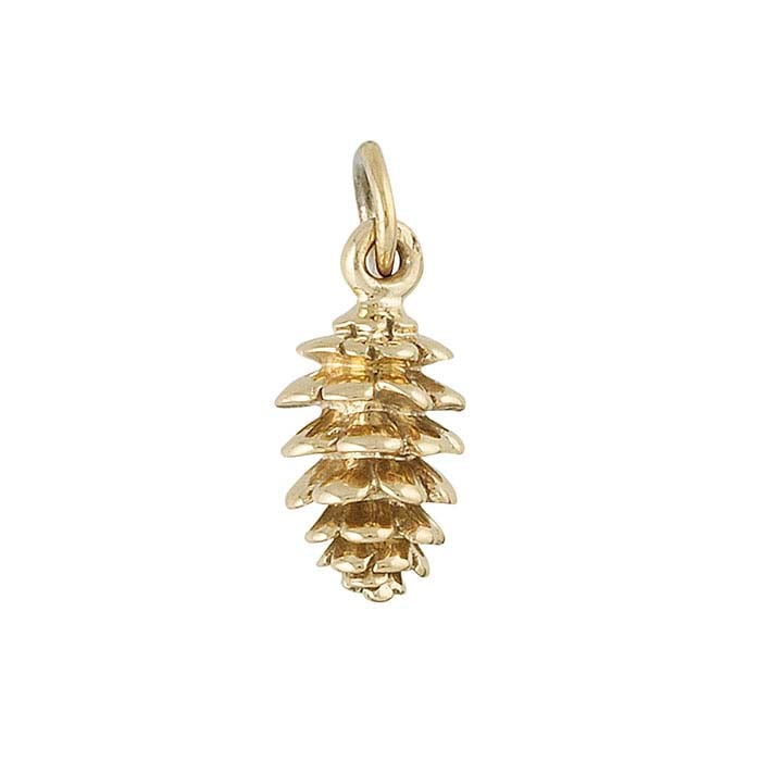 Bronze 3D Pine Cone Charm