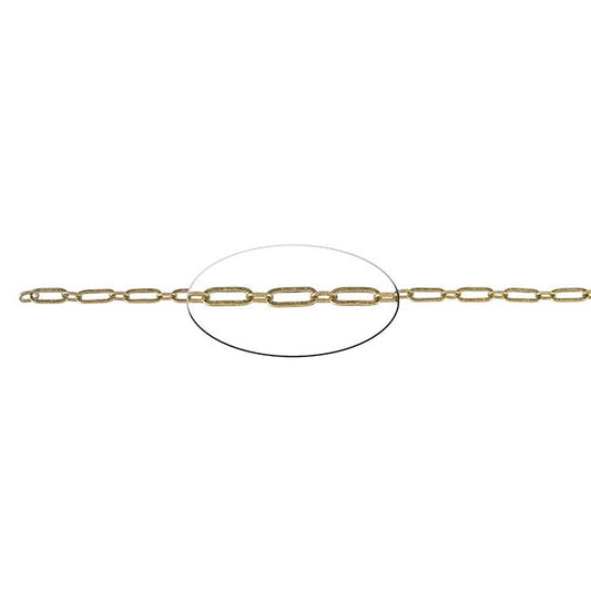 Messing Antik-Finish Flache Lange & Kurze Kette, 6,1 m Spule