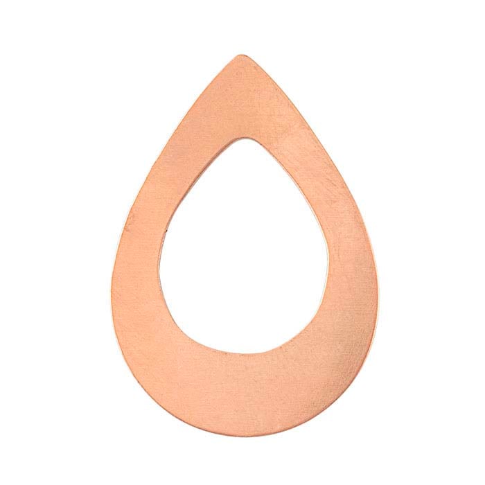 Copper 35 x Open Teardrop Stamping, 0.51mm
