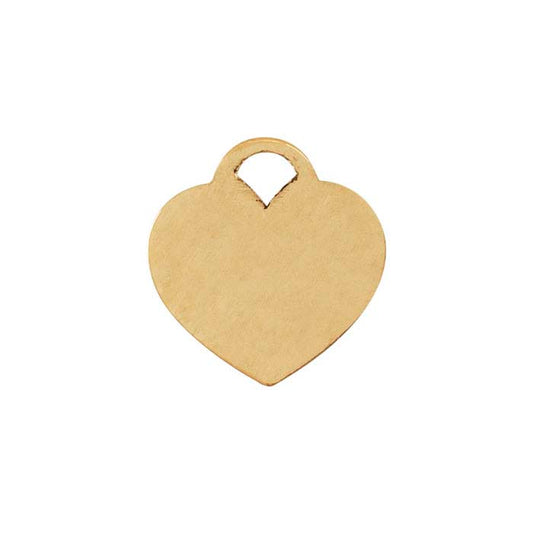 14/20 Yellow Gold-Filled Heart Tag, 0.51mm