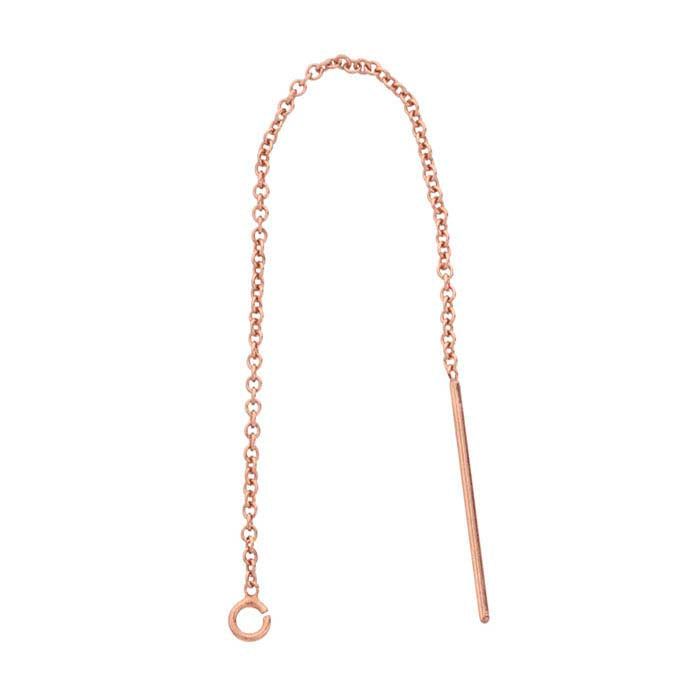 14/20 Rose Gold-Filled Cable Chain Ear Thread with Open Ring