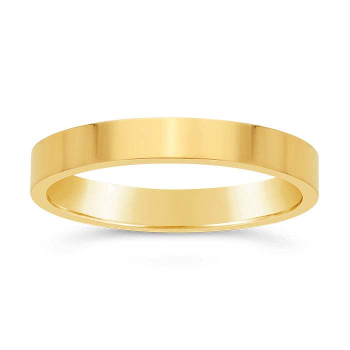 Nordt 14K Yellow Gold Flat Comfort Fit Lightweight Wedding Band